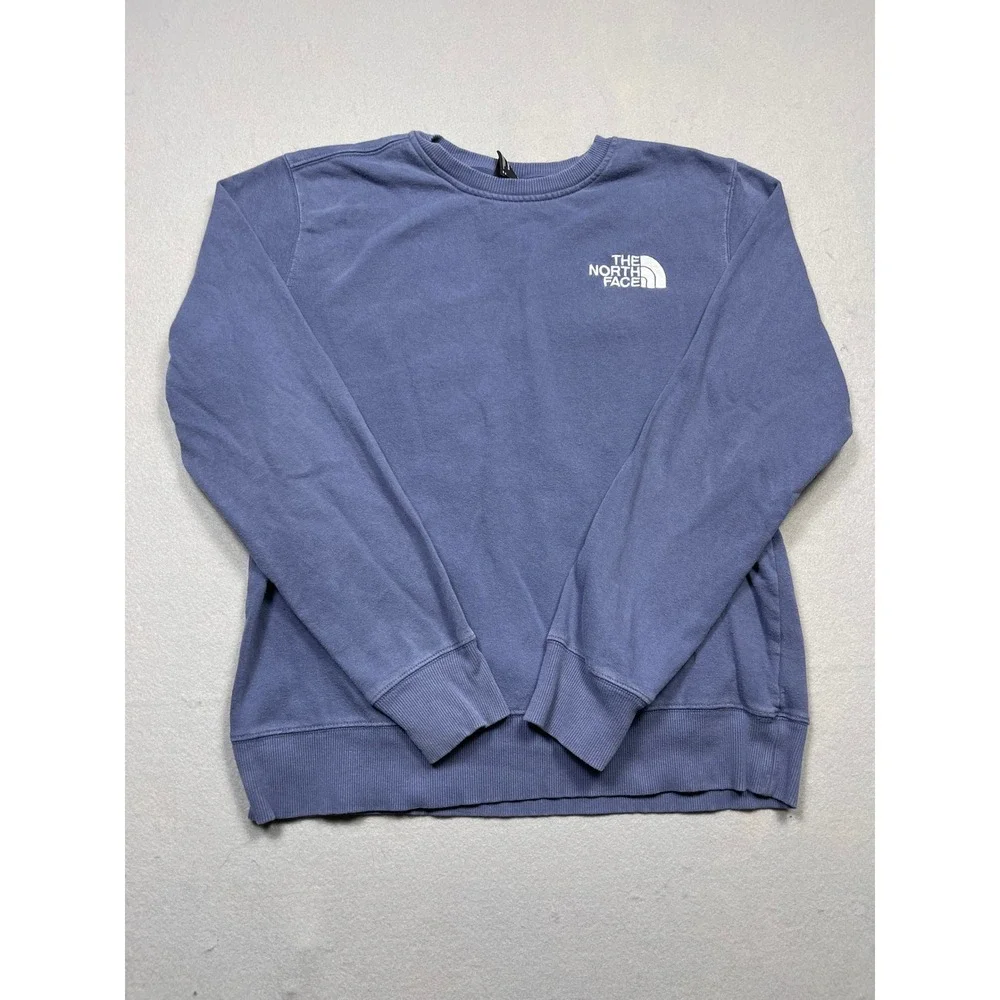 The North Face Sweatshirt Cotton Blend Blue Medium Unisex